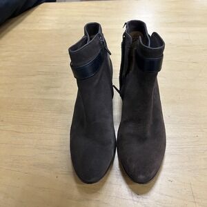 Coach Boots Womens Size 5.5 Brown Patricia Suede Ankle Booties Block Heel‎